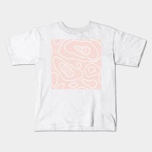 Pink & White Topography Pattern Kids T-Shirt